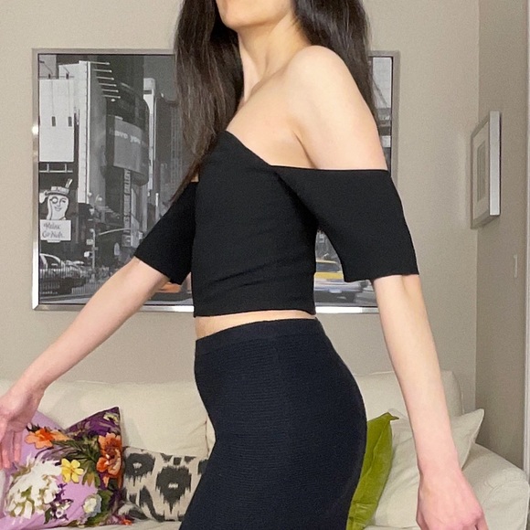 Keepsake black cropped off shoulder top - Picture 2 of 11